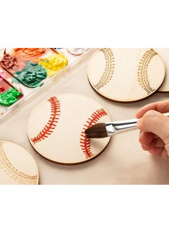 DECOR KAFE Decor Kafe Paintable Tennis Ball Wooden Laser Cut for Decoration DIY Prodcuts for Kids Parties Art and Craft Pack of30  - Image 3