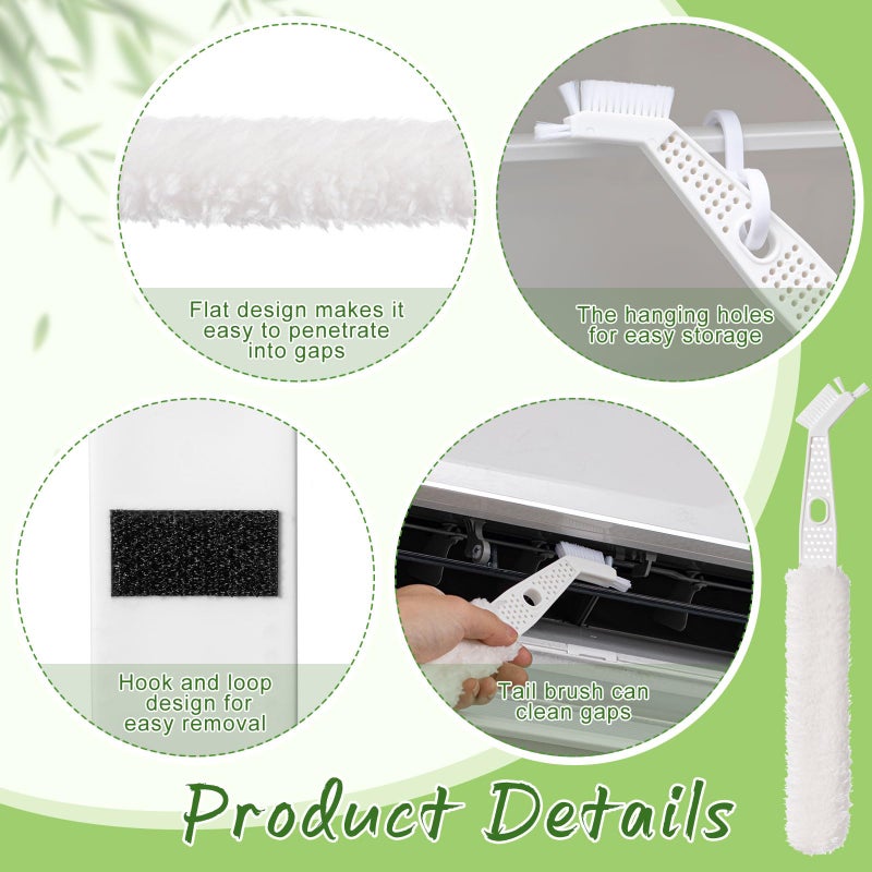 Qinyoung Air Conditioner Cleaner Set Mini Split Cleaning Kit Under Fridge Cleaning Tool Window Unit Kit with 5 Replaceable Brush Clothes for Refrigerator Air Conditioner, No Disassembly Furniture Appliances - Image 4