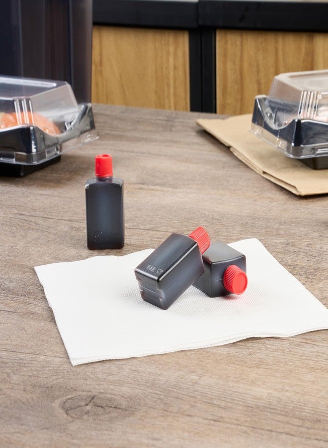 Restaurantware زجاجات صلصة الصويا الصغيرة 15 مل من رستورانت وير - 100 زجاجة توابل صغيرة قابلة للتصرف مع أغطية حمراء - عبوة لتتبيل، خل أو صلصة، زجاجات بلاستيكية شفافة قابلة للضغط، للتوصيل - Image 4