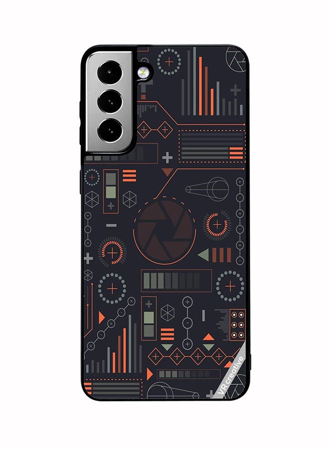 VR CREATIVE Protective Case Cover For Samsung Galaxy S21 FE 5G Circuit Design Multicolour - Image 1