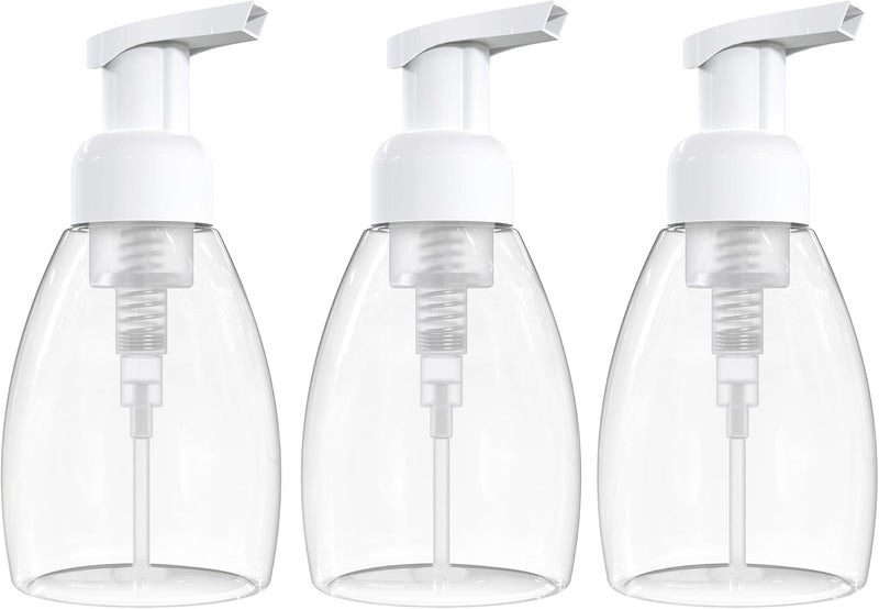 BRIGHTFROM Foaming Soap Dispenser Pump Bottles BPA Free Empty Refillable Plastic Container for Liquid Soap  Kitchen Bathroom Commercial  8oz 250ml Pack of 3 Clear - Image 1