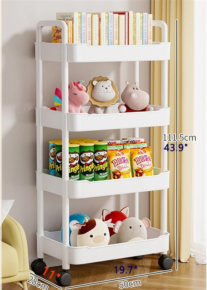 جليفار عربة خدمات متحركة - عربة تخزين متنقلة - أرفف من 4 طبقات، لون أزرق، عربة خدمات متعددة الوظائف، عجلات ناعمة، مثالية للمطبخ والحمام والمكتب لتوفير المساحة - Image 2