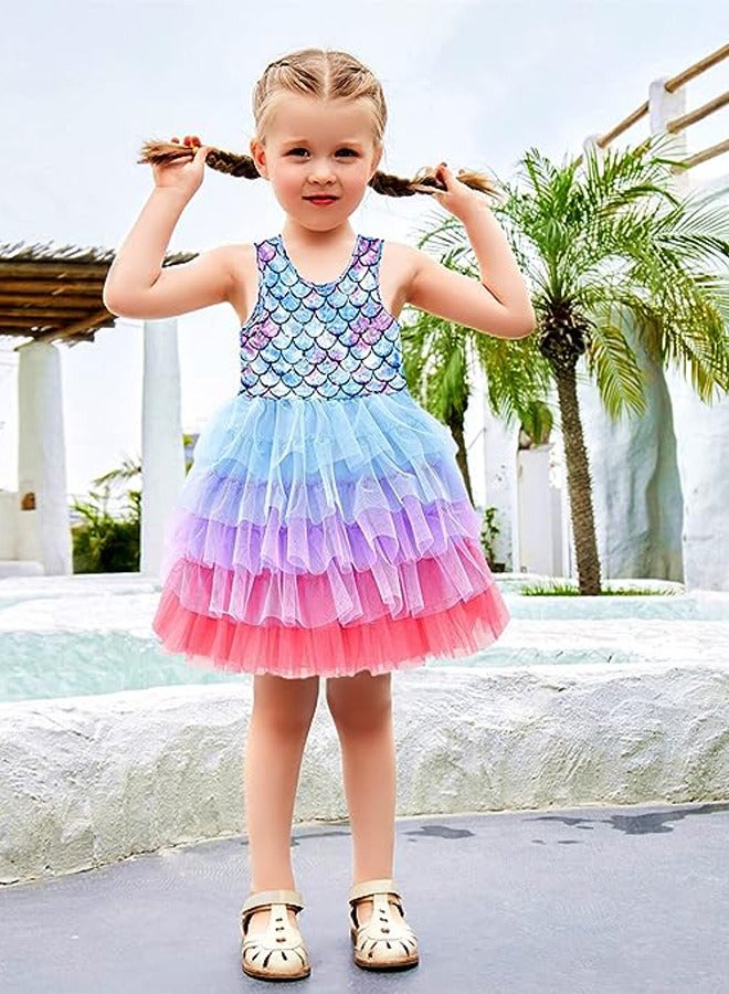 GROWSTEADY فساتين الفتيات لحفلات ملابس الأطفال الصيفية بأكمام قصيرة - Image 4