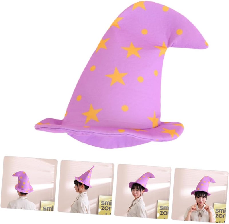 ABOOFAN Women Elegant Style Wide Brim Witch Hat for Halloween Costume Party Lightweight Star Pattern Felt Accessory for Adults and Teens - Image 5