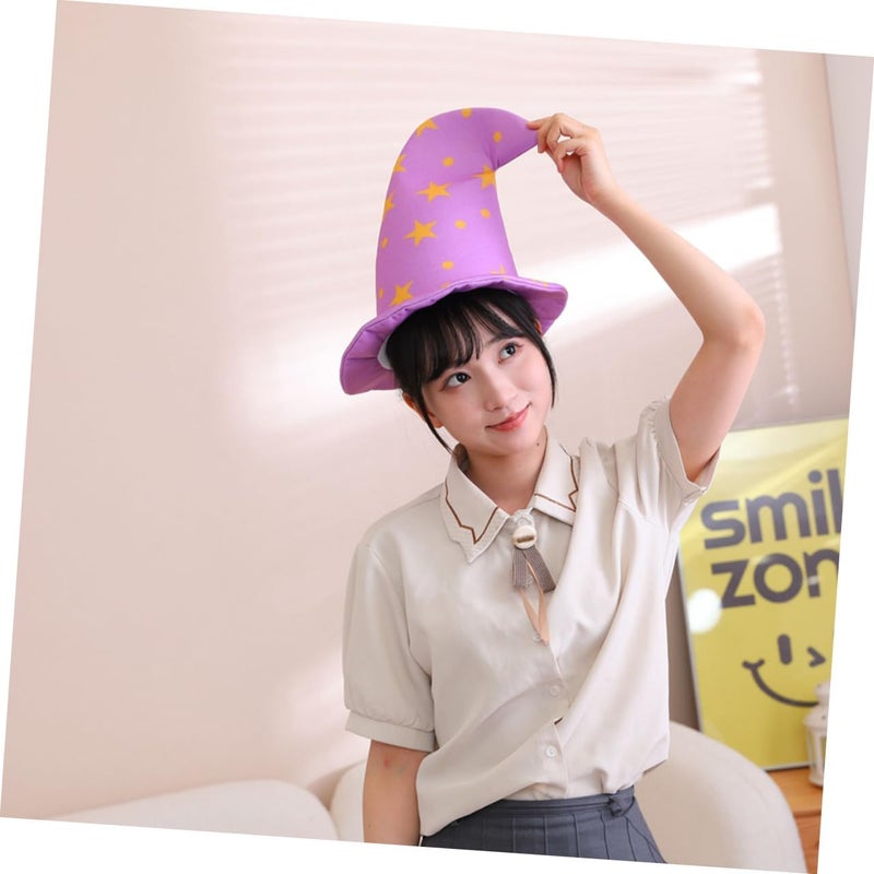 ABOOFAN Women Elegant Style Wide Brim Witch Hat for Halloween Costume Party Lightweight Star Pattern Felt Accessory for Adults and Teens - Image 4