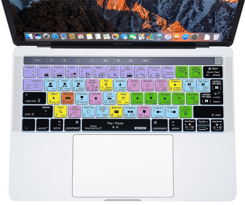 XSKN Final Cut Pro X 10 English Shortcut Keyboard Cover Skin for Touch Bar Models MacBook Pro 13 inch (A1706 A1989 A2159) MacBook Pro 15 inch (A1707 A1990) US & EU Versions - Image 2