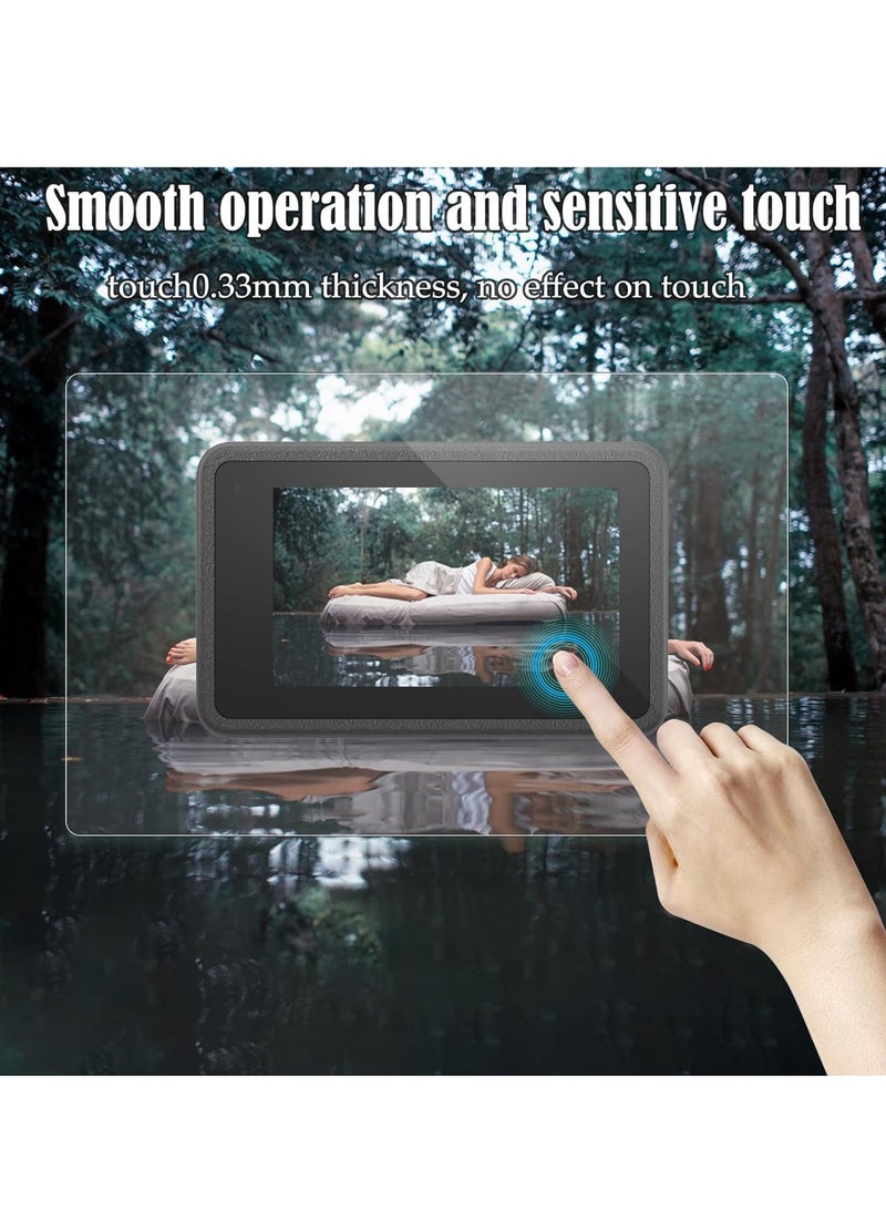 KASTWAVE Screen Protector for DJI OSMO Action 4 Camera - Includes Tempered Glass LCD Display Film, Lens Protector, and Silicone Lens Cap Cover, 0.3mm 9H Hardness Anti-Scratch Anti-Bubble (6+2 Pack) - Image 2