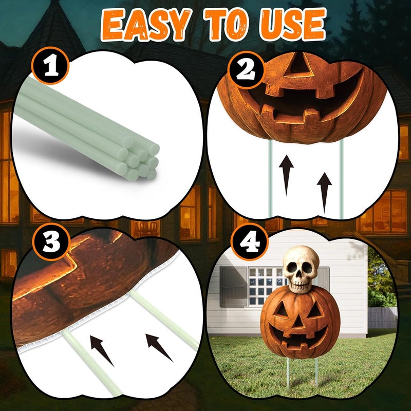 ComboJoy 6 Pack Halloween Yard Signs, Large Halloween Yard Decorations with Stakes, Waterproof Scary Outdoor Holiday Decor for Yard Lawn Garden, 16” Big Size - Image 3