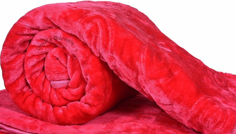 Goyal's Super Soft Mink Double Bed Blanket 500 TC, 87 X 85 Size - Pink - Image 1