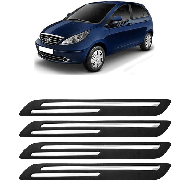 AOSIS -Car Bumper Protector/Bumper Guard for Tata Vista with Double Chrome Stripe (4-Pcs) - Image 1