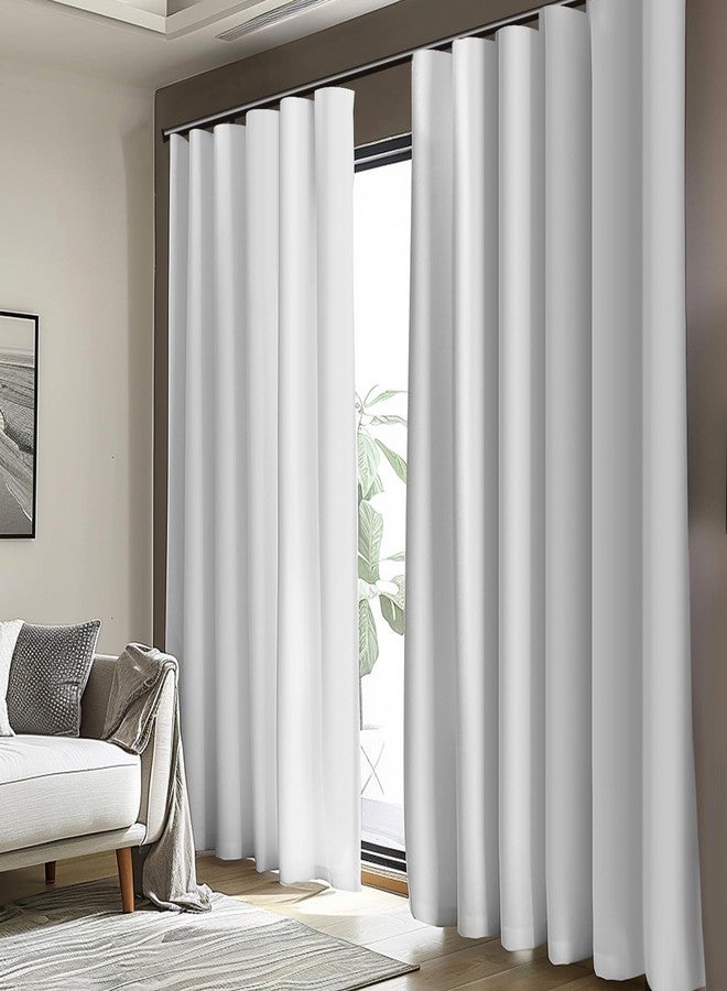 cbsroro Room Divider Blackout Curtain Track Curtains Wall Dividers Panels Screen for Living Rooms Bedroom Office Privacy Partition Separation, W100 × L96 Inch,1 Panel, White - Image 3