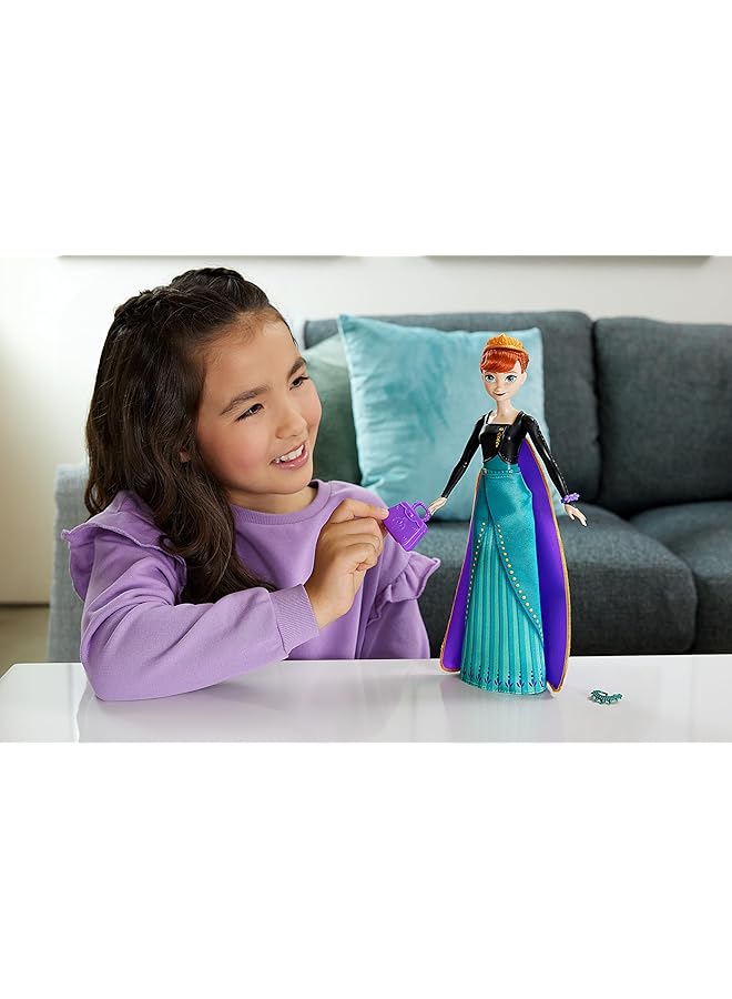 Disney Princess Mattel Frozen Anna Surprise Doll With 11 Surprises Including 5 Accessories 5 Stickers And A Game Scene Movie Inspired Toy Hxd27 - Image 2