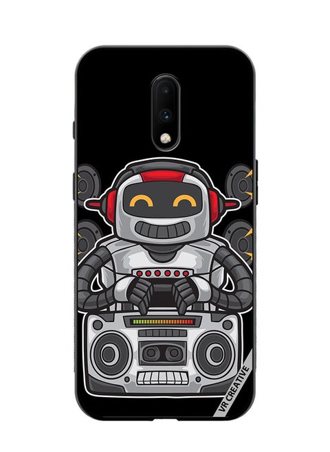 Protective Case Cover For OnePlus 7 Speaker Monkey Design Multicolour