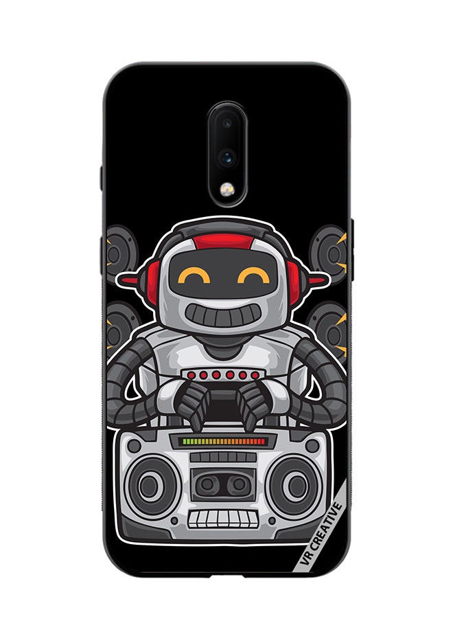 Protective Case Cover For OnePlus 7 Speaker Monkey Design Multicolour