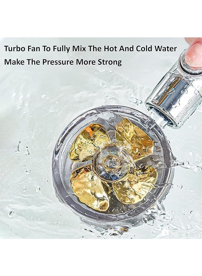 CLICKSWIFT CLICKSWIFT High Pressure 360 Degrees Rotating Excellent For Low Water Pressure And Water Saving Propeller Driven Handheld Turbo Shower Head With Filter And Pause Switch 1 Pcs  - Image 2