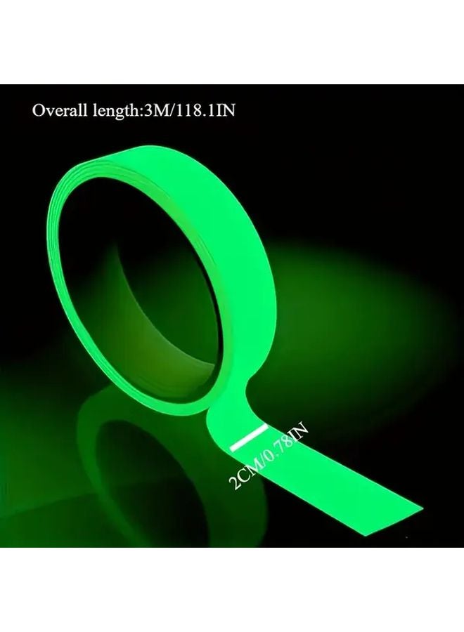 Glow In The Dark Safety Tape 0 79in x 118 11in Neon Green Purple Reflective Adhesive - Image 1