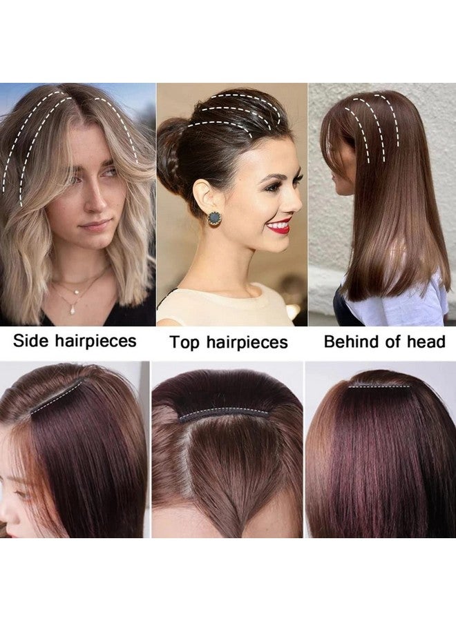 Bowiemall Clip in Hair Extensions Silky Straight Human Hair Double Weft One Piece Wiglets Hair Pieces for Thinning Hair Invisible Hairpin Add Women Hair Volume Black - Image 2