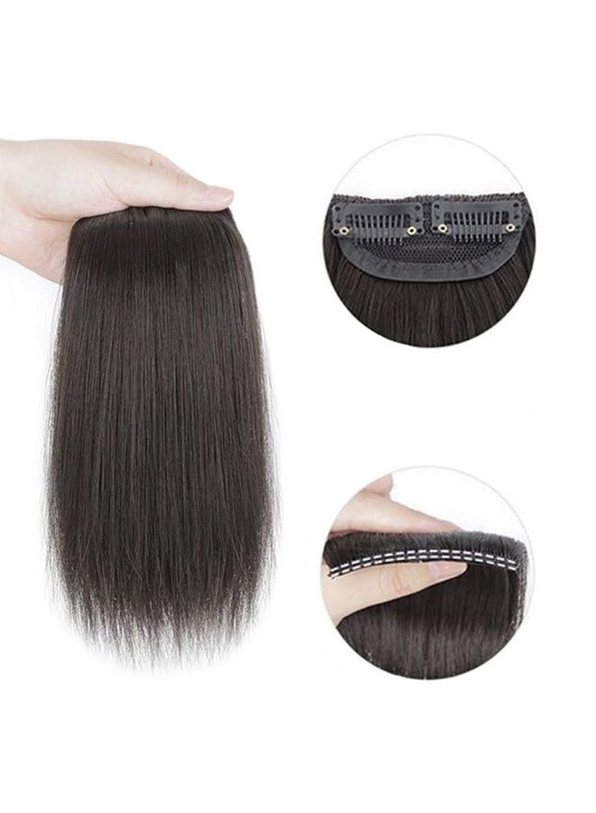 Bowiemall Clip in Hair Extensions Silky Straight Human Hair Double Weft One Piece Wiglets Hair Pieces for Thinning Hair Invisible Hairpin Add Women Hair Volume Black - Image 3