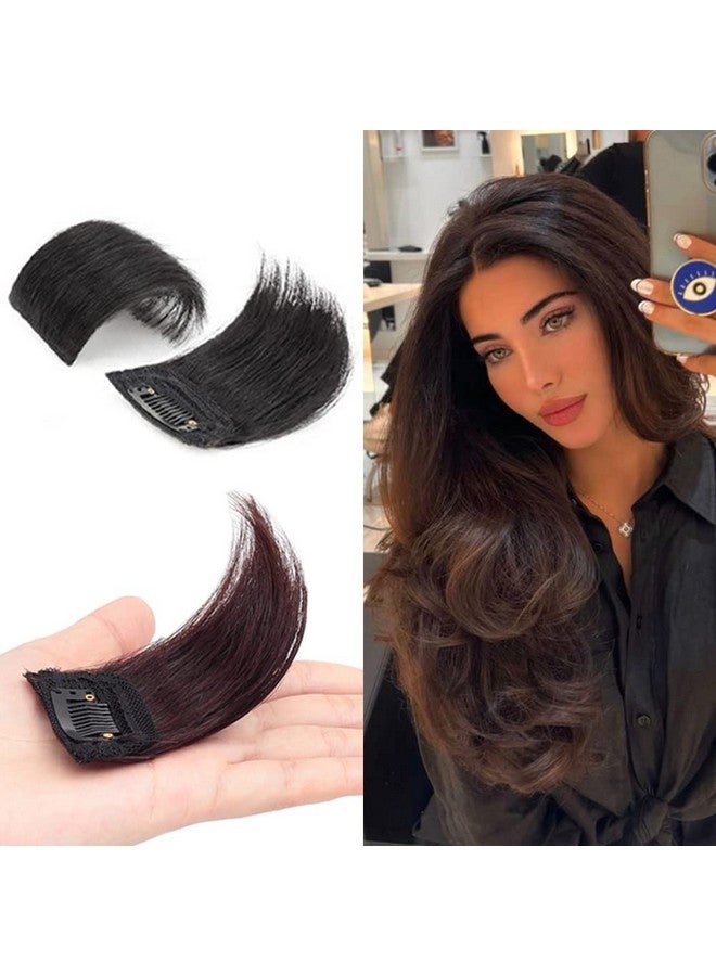 Bowiemall Clip in Hair Extensions Silky Straight Human Hair Double Weft One Piece Wiglets Hair Pieces for Thinning Hair Invisible Hairpin Add Women Hair Volume Black - Image 1