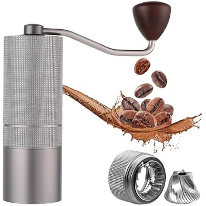 FDTY مطحنة قهوة يدوية مع مطحنة قهوة مخروطية مع إعداد قابل للتعديل بسعة 30 جرام مطحنة حبوب قهوة من الفولاذ المقاوم للصدأ للإسبريسو إلى المكبس الفرنسي - Image 1