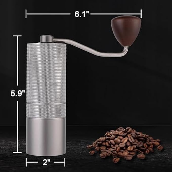 FDTY مطحنة قهوة يدوية مع مطحنة قهوة مخروطية مع إعداد قابل للتعديل بسعة 30 جرام مطحنة حبوب قهوة من الفولاذ المقاوم للصدأ للإسبريسو إلى المكبس الفرنسي - Image 2