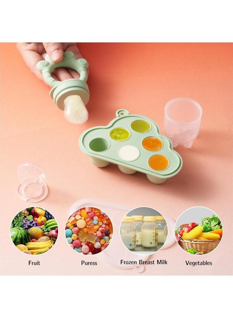 Bebiland Baby Fruit Feeder with Popsicle Mold, Teething Teethers for Babies 3-12 Months, Teething Toys for Babies Feeding Gift (Green) - Image 5