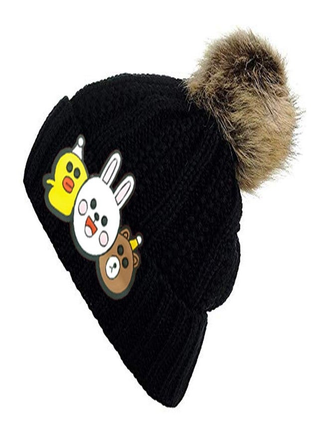 Malvina Trends Baby Boy Hats Infant Baby Beanie Winter Hat Single Pom Pom Crochet Warm Toddler Beanies Cap (Black, 2-6 Years Old) - Image 2
