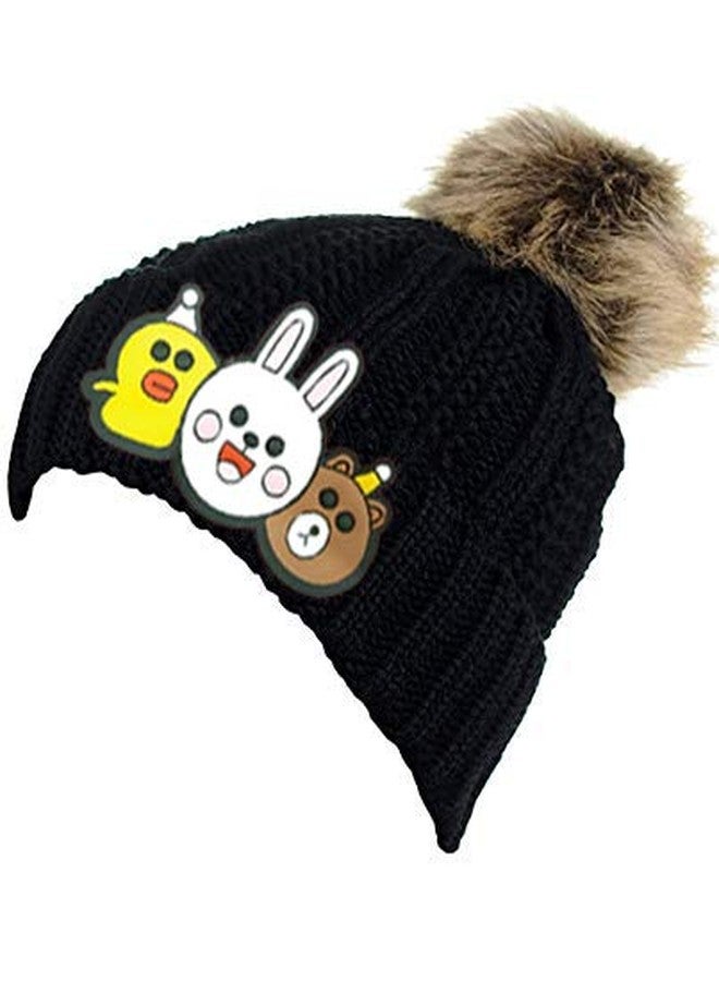 Malvina Trends Baby Boy Hats Infant Baby Beanie Winter Hat Single Pom Pom Crochet Warm Toddler Beanies Cap (Black, 2-6 Years Old) - Image 3