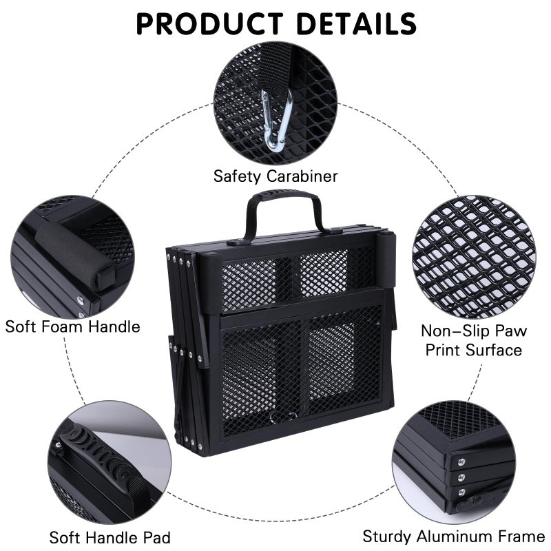 DGSL Dog Ramp for Car, Extra Wide 4 Steps Dog Stairs for Truck, Folding Steps for Dogs with Non-Slip Surface, Pet Loader Dog Steps for Large Dog, SUV, Side Door and Bed (Mesh, 16.9In-4 Steps) - Image 4