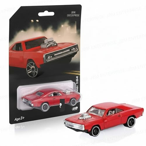 JBM ENTERPRISE 1:64 Scale – Premium Die-Cast Metal Collectible Model with Chrome Engine, Realistic Detailing, Glossy Finish & Smooth Wheels | Classic Mini Car Toy for Kids, Boys & Car Enthusiasts(Red) (Pack of 1) - Image 1
