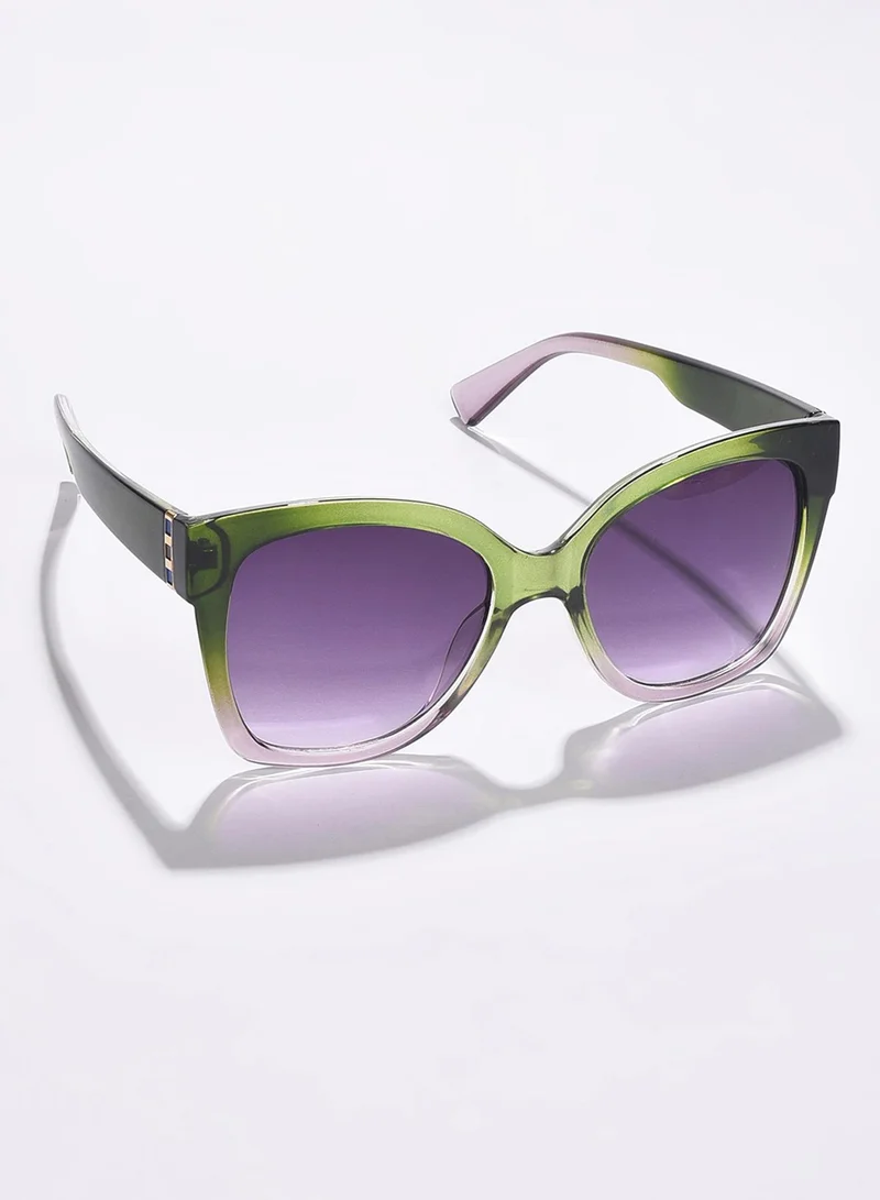 Purple Lens Green Butterfly Sunglasses