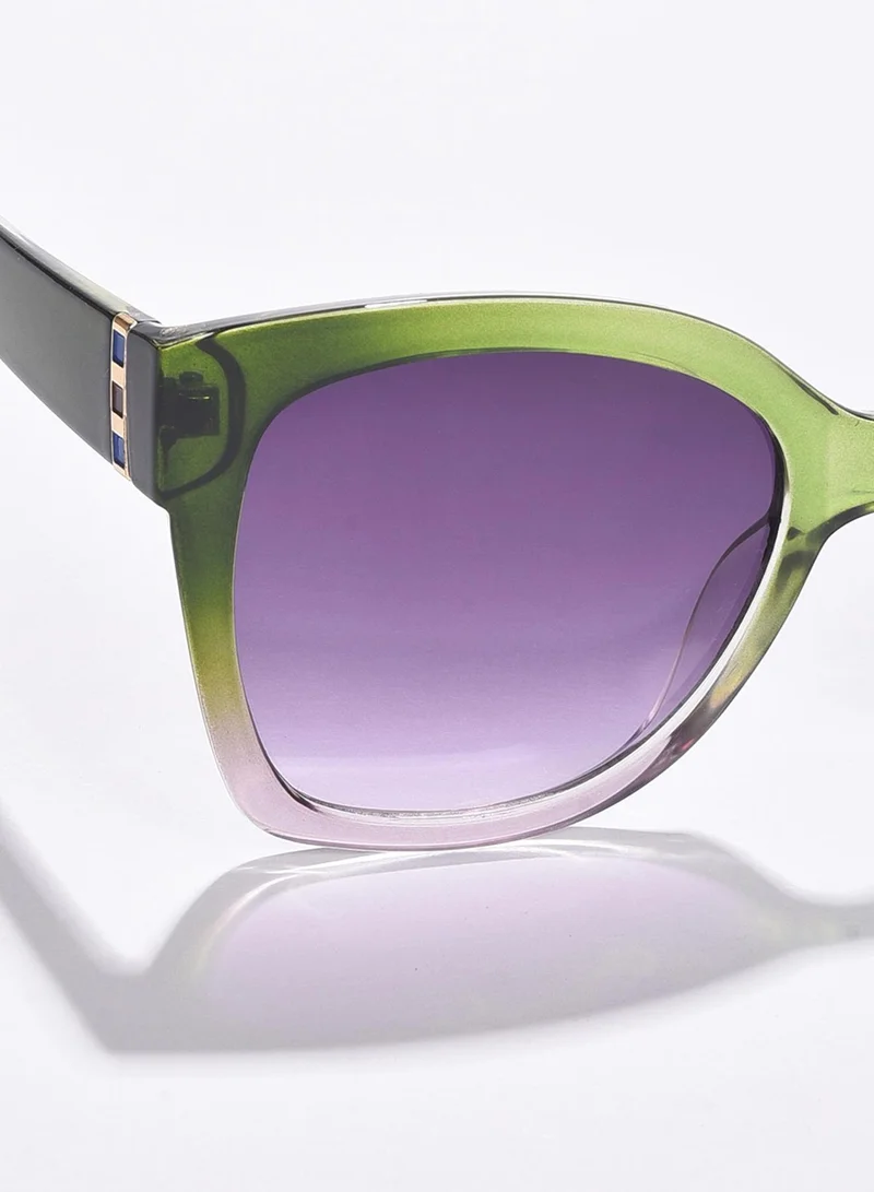 Haute Sauce Purple Lens Green Butterfly Sunglasses