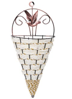 Mordely Planting Pots Artificial Plant Flower Pot Wall Fence Hanging Quality Planter Basket Home Decoration Pots for Plants (Color : White, Sheet Size : 30x14CM)  - Image 1