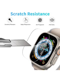 SHOPI 5 Pack Smiling Screen Protector Compatible with Apple Watch Ultra 49mm Tempered Glass Screen Protector and Easy Installation Tray for iWatch Ultra 49mm Anti-Scratch HD Screen Protector  - Image 3