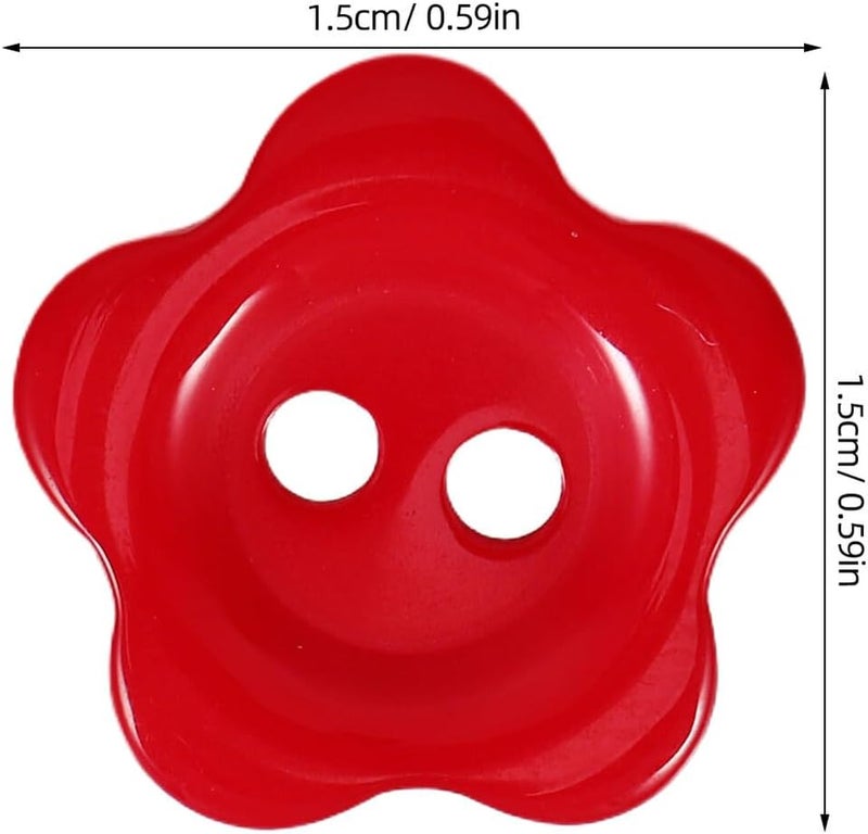 ABOOFAN 20pcs Red Floral Resin Buttons for Sewing ’s Sweaters and Coats, Decorative Embellishments for Crafting, Knitting, and Scrapbooking - Image 2