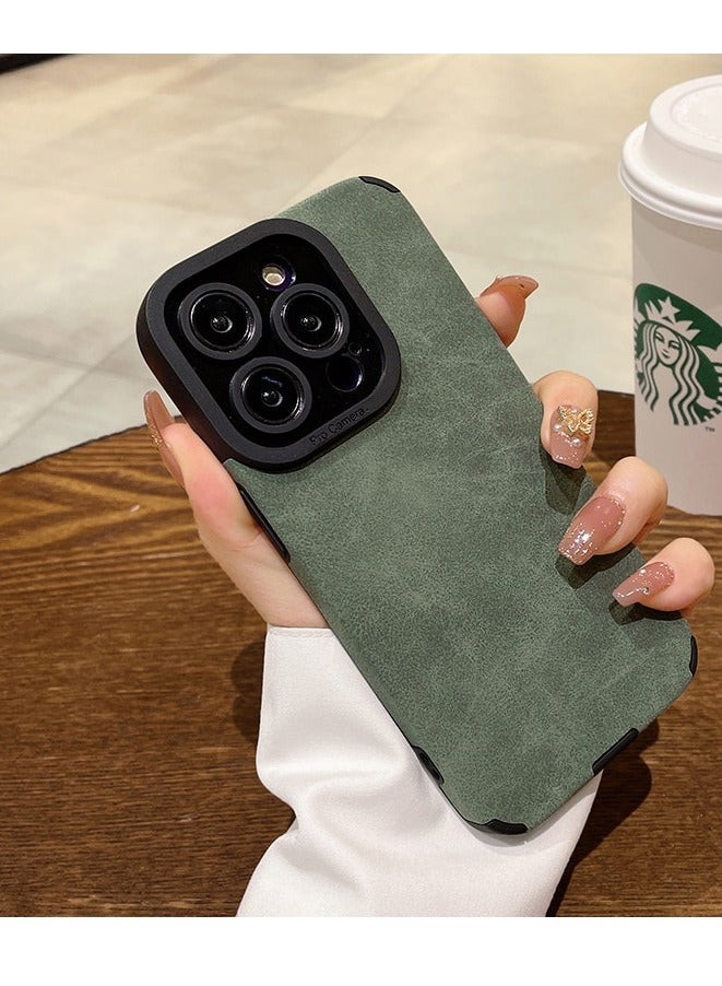 جومو ستور غطاء فاخر من جلد PU لهاتف iPhone 15 Pro – غطاء واقٍ بملمس جلد الحمل مقاوم للصدمات للرجال والنساء، مع حماية للعدسة، نحيف ومتين، مقاوم للخدوش والصدمات - Image 1