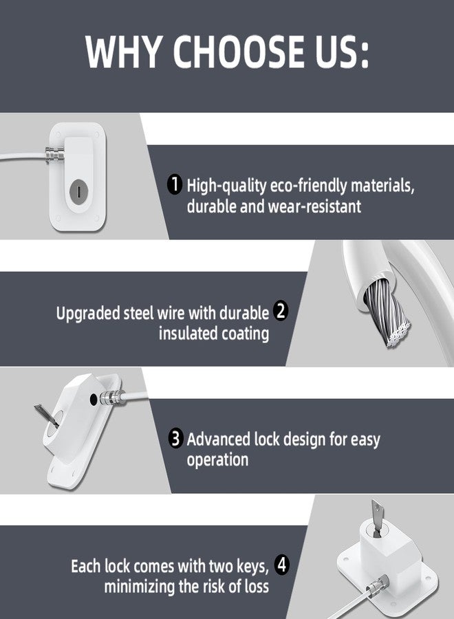 RORMGO Refrigerator Lock 2 Packs, Fridge Lock with Silicone Wire Protection Fridge Locks for Kids Easy to Use and Install Fridge Locks with Key Surface-Friendly Freezer Lock, White - Image 4