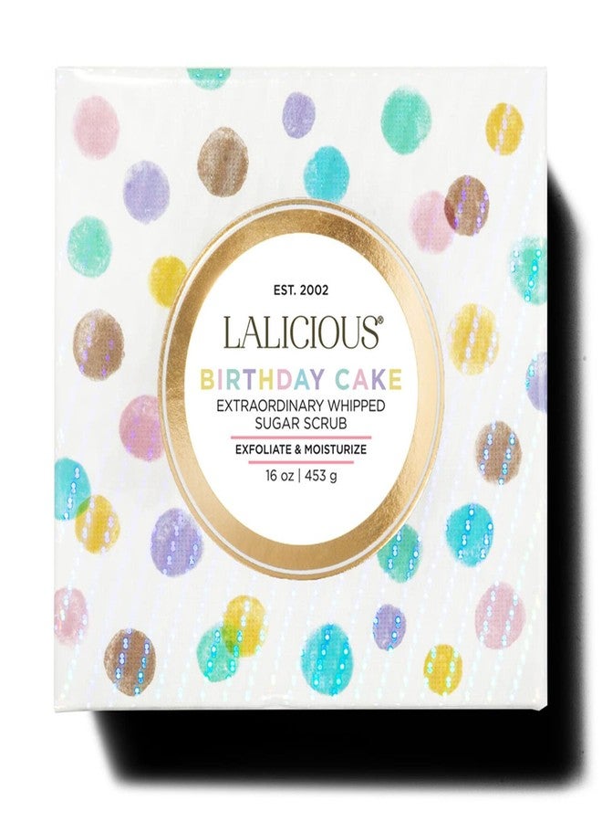 LaLicious Birthday Cake Extraordinary Whipped Sugar Scrub - Pink Shimmer Body & Foot Scrub, Exfoliating & Moisturizing Skin Care with Coconut Oil & Honey, No Parabens (16oz) - Image 2