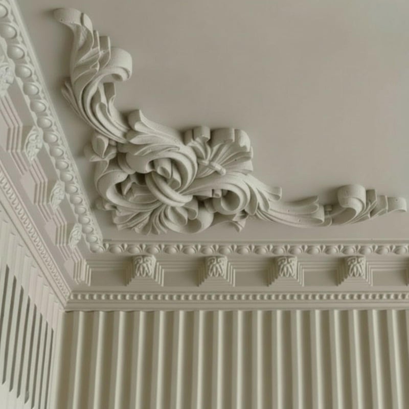 Colingmill 4 Pcs Ceiling Molding Kit Corners Murals Trim French Style Accent Wall Decor for Interior Medallion Ceiling with Flowers Pattern Decorative Panels for Wall (11.8 x 11.8 in,Elegant) - Image 3