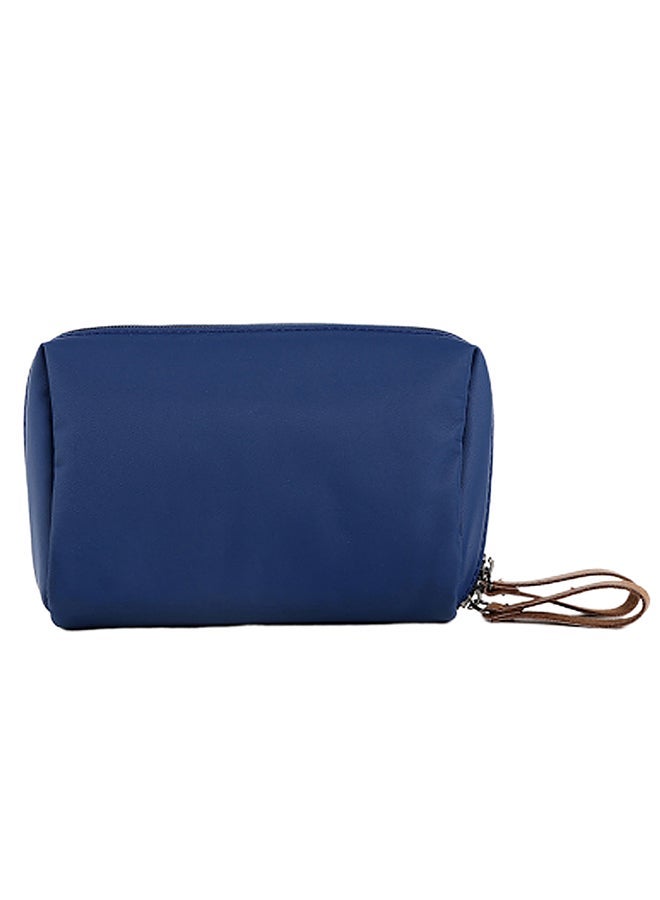 NIBEMINENT Nylon Zipper Cosmetic Bag Dark Blue