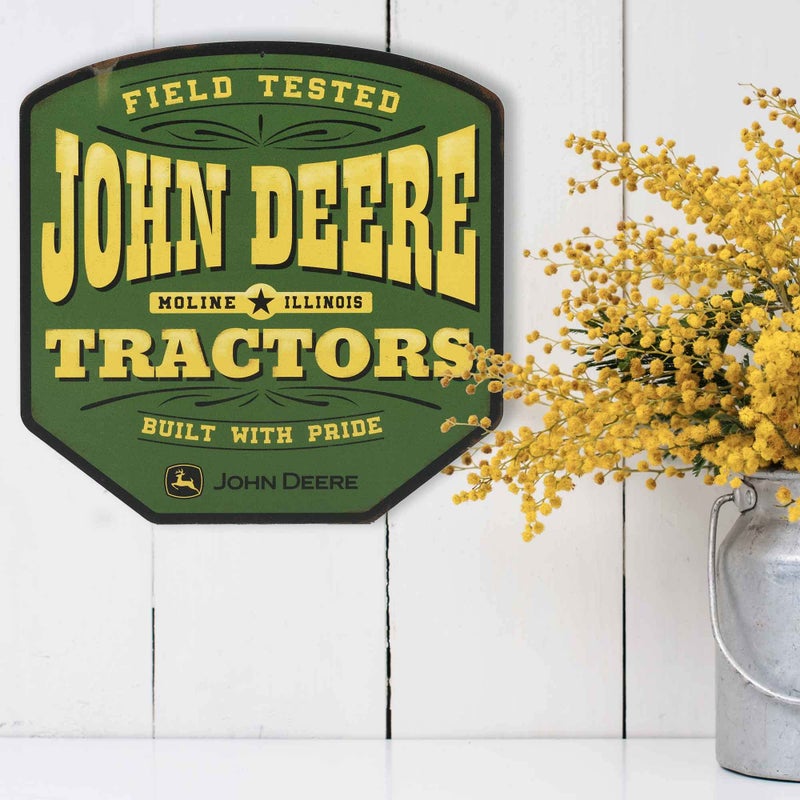 Open Road Brands John Deere Field Tested Tractors Metal Sign - Vintage John Deere Sign for Garage or Man Cave - Image 5