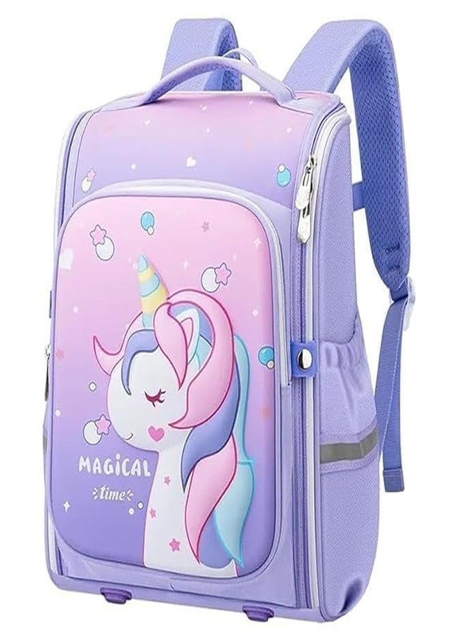 Nubby Dotss Kids Hard Shell School Backpack for Boys & Girls | Waterproof 3D Cartoon Design | Lightweight Ergonomic Bag with Padded Straps (unicorn) - Image 1