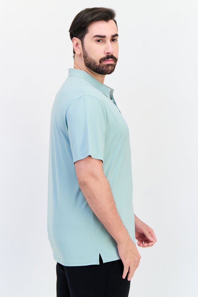 GIORDANO G-Motion Men Sportswear Fit Short Sleeves Outdoor Polo Shirt, Sage Green  - Image 2