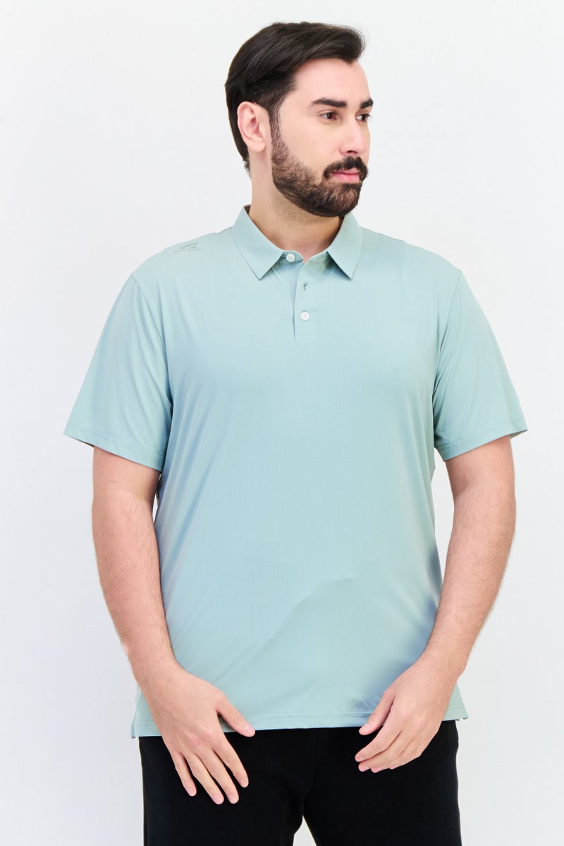 GIORDANO G-Motion Men Sportswear Fit Short Sleeves Outdoor Polo Shirt, Sage Green  - Image 1