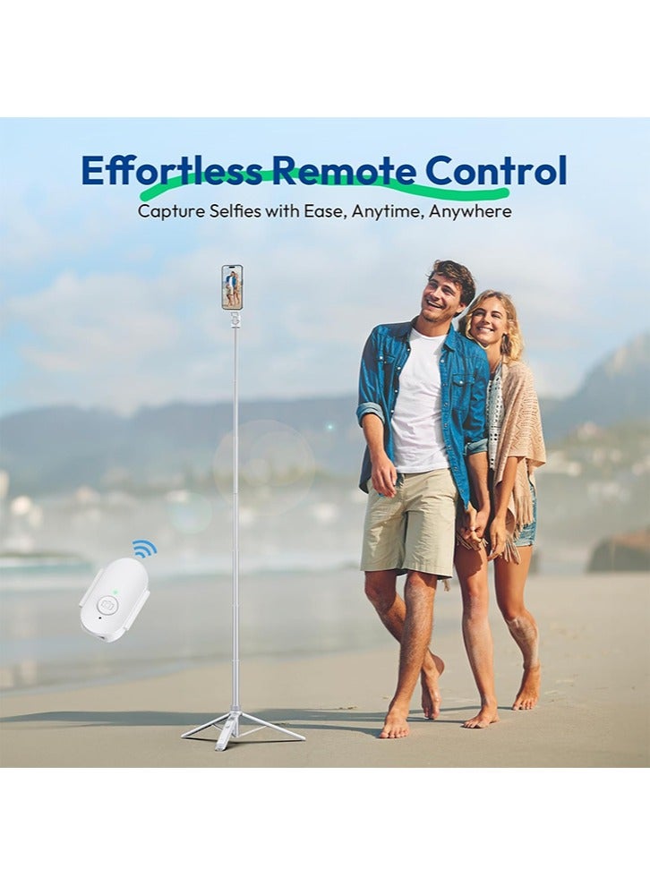 ULANZI TT88 Magnetic Tripod for iPhone, 57 Extendable Selfie Stick with Remote, 2-in-1 Phone Clip  Dual Cold Shoe Mounts-Lightweight Phone Tripod Stand for Vlogging, Travel, Video Recording (White) - Image 5