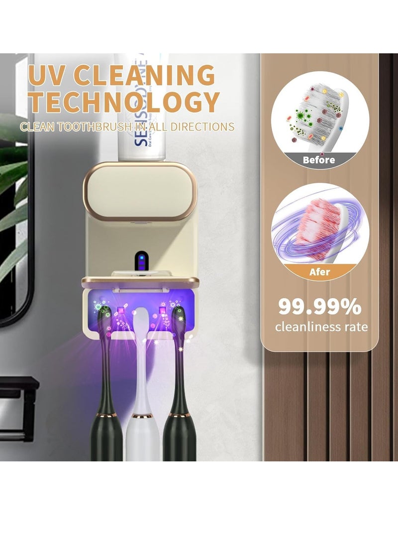 Hanayo Automatic Electric Toothpaste Dispenser, Adult Home Automatic Sensor Toothpaste Dispenser, Toothbrush Sterilizer Holder, Bathroom Wall Mount Toothpaste Pump - Image 4