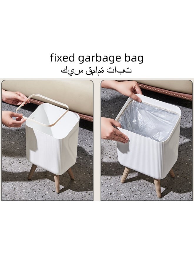 SHABILI 2PCS Trash Can with Lid, Bathroom Trash Can with Lid,Office Garbage Can Waste Basket with Push Button, Nordic Small Trash Bin for Bedroom, Toilet, Kitchen,Pet Proof Trash Can  - Image 3