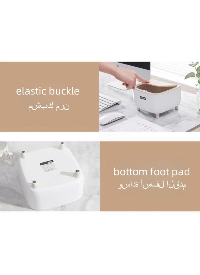 SHABILI 2PCS Trash Can with Lid, Bathroom Trash Can with Lid,Office Garbage Can Waste Basket with Push Button, Nordic Small Trash Bin for Bedroom, Toilet, Kitchen,Pet Proof Trash Can  - Image 5