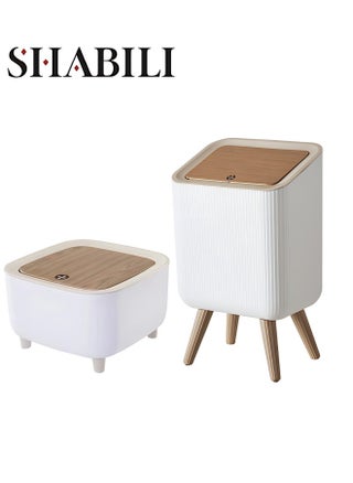 2PCS Trash Can with Lid, Bathroom Trash Can with Lid,Office Garbage Can Waste Basket with Push Button, Nordic Small Trash Bin for Bedroom, Toilet, Kitchen,Pet Proof Trash Can - pzsku/ZDCB7BF6A96652016E79AZ/45/1746197532/e5b3960c-8022-4674-a260-682c5fb0920a