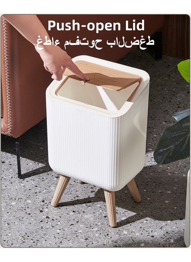 SHABILI 2PCS Trash Can with Lid, Bathroom Trash Can with Lid,Office Garbage Can Waste Basket with Push Button, Nordic Small Trash Bin for Bedroom, Toilet, Kitchen,Pet Proof Trash Can  - Image 2